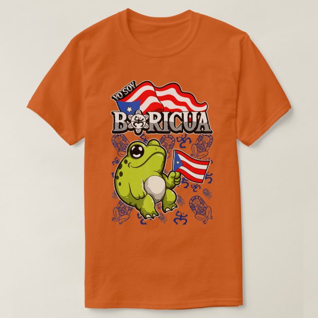 Camiseta Yo Soy Boricua Porto Rico Animal Coqui Sapo (Frente do Design)