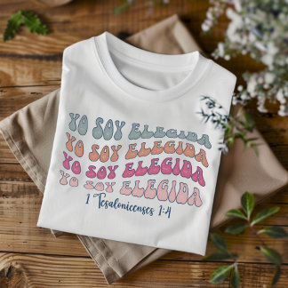 Camiseta Yo Soy Elegida aflita o espanhol cristão