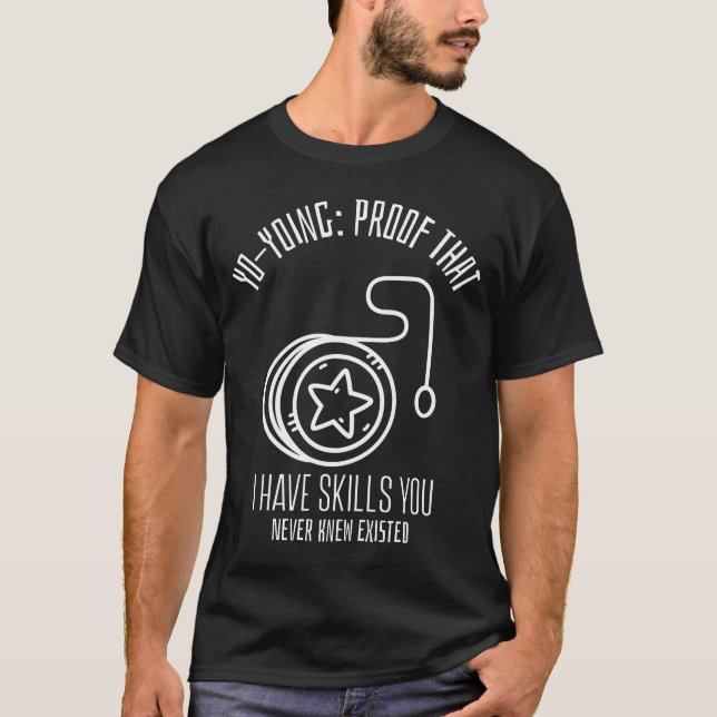 Camiseta Yo Yo Yod: Prova De Que Tenho Competências Que Nun (Frente)