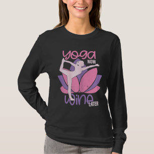 Camiseta Yoga Agora Vinho Mais Tarde Meditação Saudável