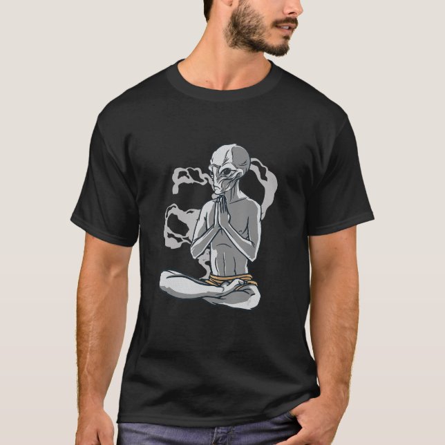 Camiseta Yoga Alien Meditation (Frente)
