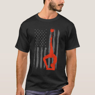 Camiseta Yoga and Wine - Vintage USA American Flag for Yoga