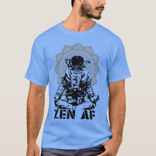 Camiseta Yoga Astronauta Zen AF Funny Mandala Meditação Lot