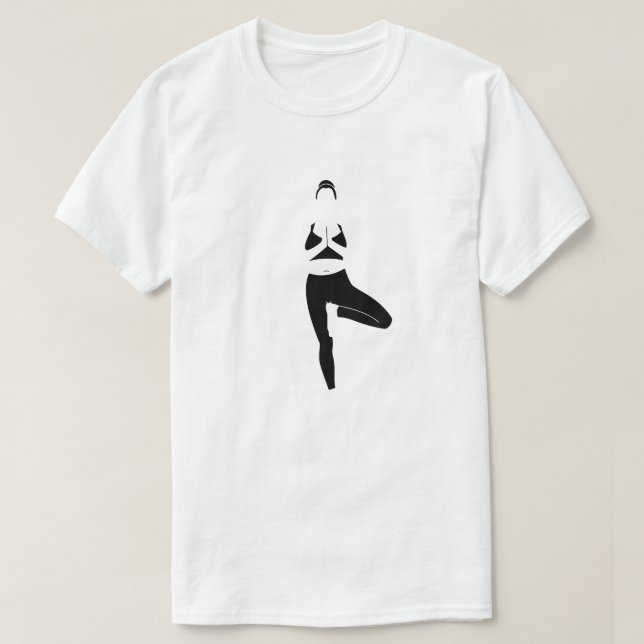 Camiseta Yoga Baum Pose, schwarz (Frente do Design)