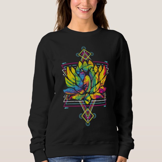 Camiseta Yoga Boho Flower Blossom Sacred Geometry Lotus (Frente)