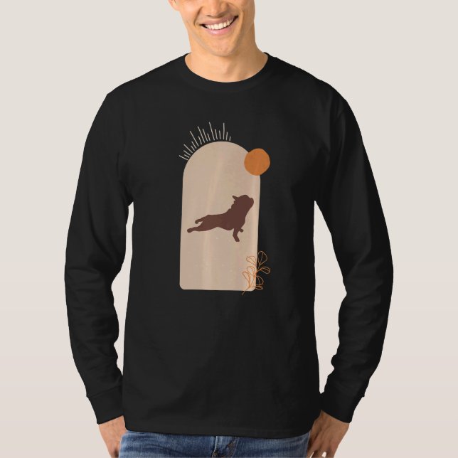 Camiseta Yoga Boho Vintage Estilo do Bulldog Francês (Frente)