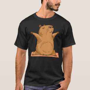 Camiseta Yoga Capybara Engraçado Amante de Capy Homens Mulh
