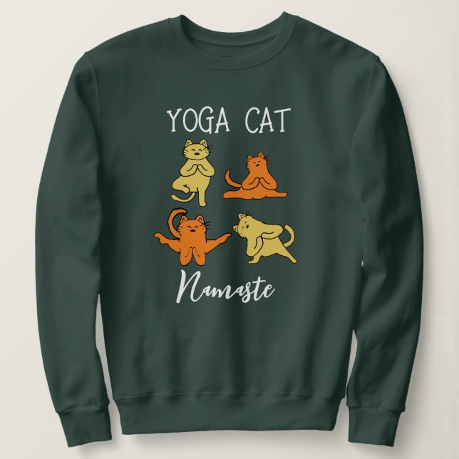 Camiseta Yoga Cat Collage Doce Presente para Gato Lover (Frente do Design)