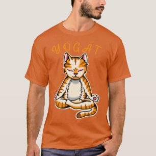 Camiseta yoga cat health love cats zen