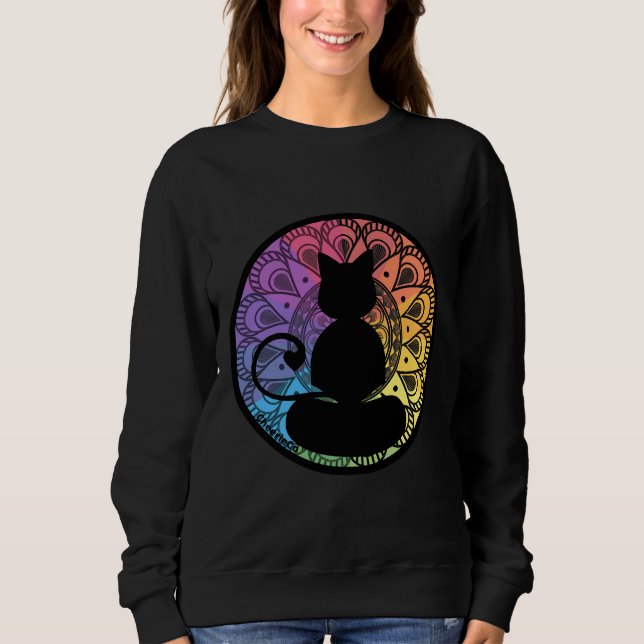 Camiseta Yoga Cat Mandala (Frente)
