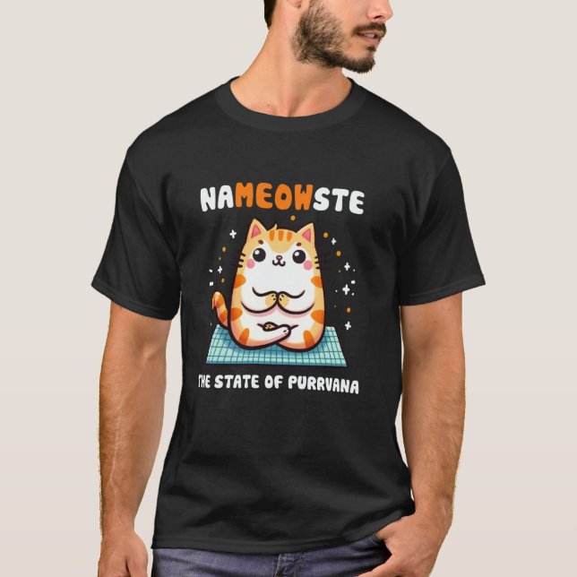 Camiseta Yoga cat, meditation cat (Frente)