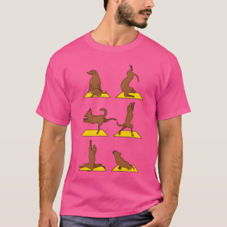 Camiseta Yoga Com Meditação de Cachorros Amigo vintage