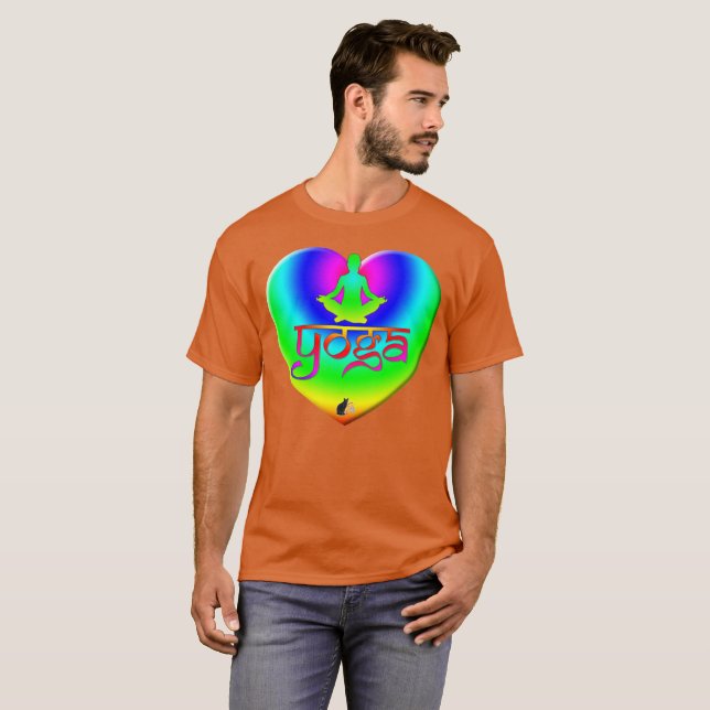 Camiseta Yoga Corações Arco-íris de Intenções (Frente Completa)