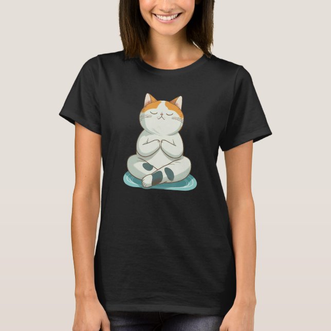 Camiseta Yoga Cute Kitty Cat (Frente)