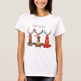 Camiseta Yoga das renas de Natal. Moose
