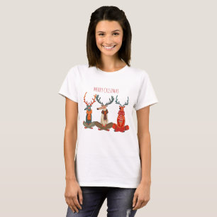 Camiseta Yoga das renas de Natal. Moose