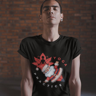Camiseta Yoga de Feriado com Papais noeis Perfeito para Xms