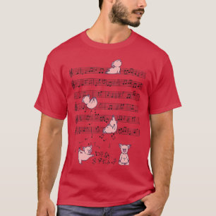 Camiseta Yoga de música de porco engraçada tocando com a Mú