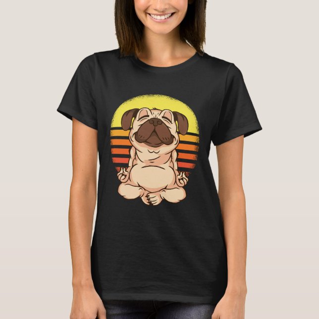 Camiseta Yoga de Pug Fofo 791 (Frente)