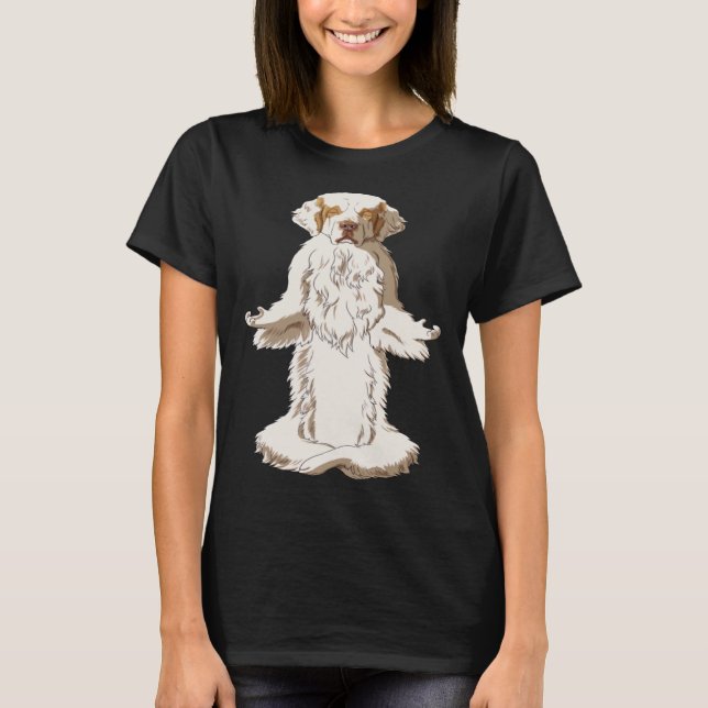 Camiseta Yoga Dog Clumber Spaniel (Frente)