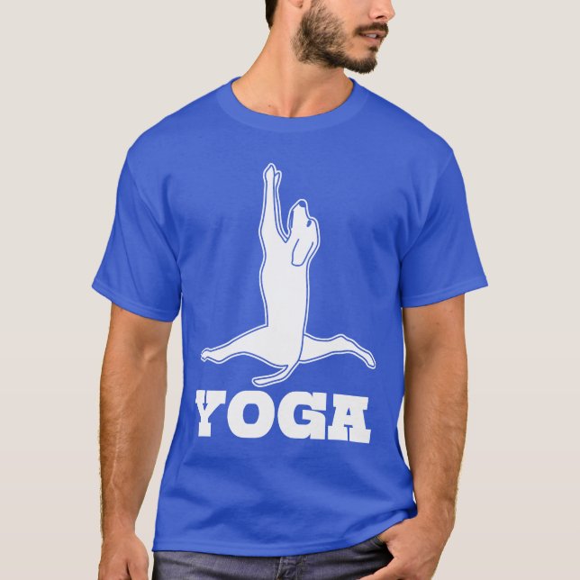 Camiseta Yoga Dog Spagat Meditação garoto amigo (Frente)