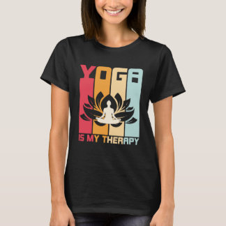 Camiseta Yoga É A Minha Terapêutica Retro Vintage Yoga Zen