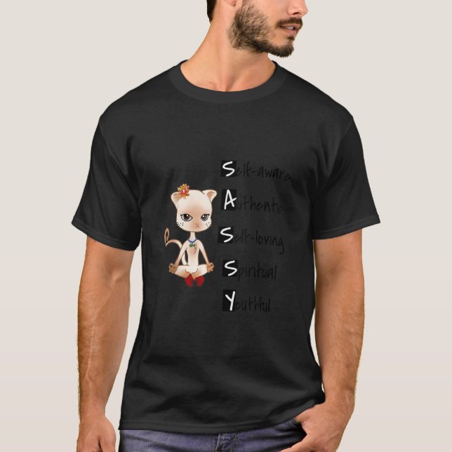 Camiseta Yoga e Meditação Cat Sassy (Frente)
