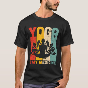 Camiseta Yoga É Meu Medicamento Retro Vintage Yoga Zen Medi