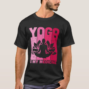 Camiseta Yoga É Meu Medicamento Retro Vintage Yoga Zen Medi