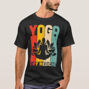 Camiseta Yoga É Meu Medicamento Yogi Fitness Fofo Homens Mu
