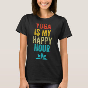 Camiseta Yoga É Minha Hora Feliz Meme Vintage Piada de Yoga