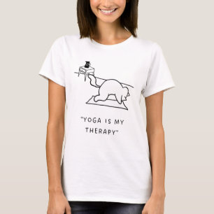 Camiseta "Yoga é minha terapia"   Ilustração de Gato de Yog