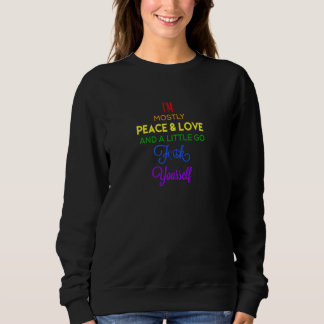 Camiseta Yoga Engraçada Sou Principalmente Paz E Amor E Um 