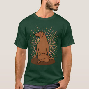 Camiseta Yoga Funny Dog Dog Retro da meditação