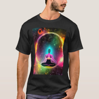 Camiseta Yoga Girl Female Sun Salutation Meditation Chakra 