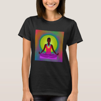 Camiseta Yoga Girl Female Sun Salutation Meditation Chakra