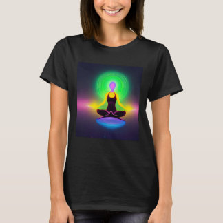 Camiseta Yoga Girl Female Sun Salutation Meditation Chakra