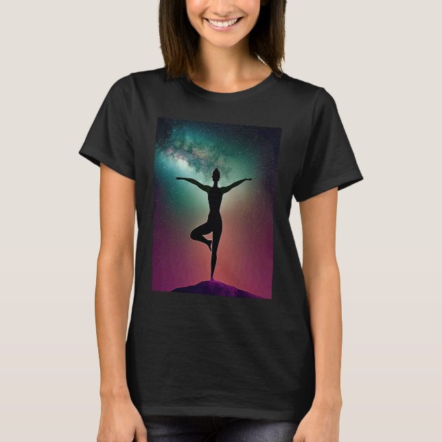 Camiseta Yoga Girl Female Sun Salutation Meditation Chakra  (Frente)