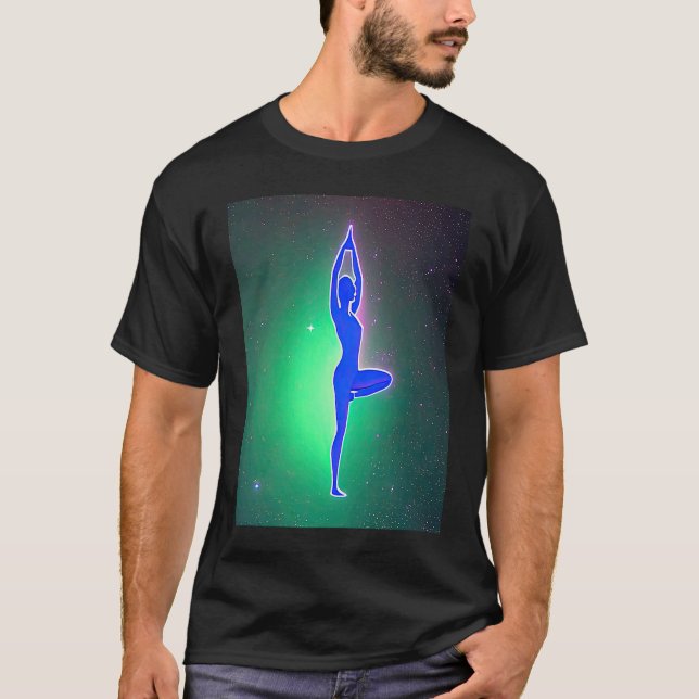 Camiseta Yoga Girl Female Sun Salutation Meditation Chakra  (Frente)
