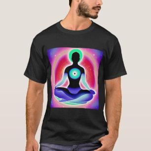 Camiseta Yoga Girl Female Sun Salutation Meditation Chakra