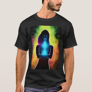 Camiseta Yoga Girl Female Sun Salutation Meditation Chakra