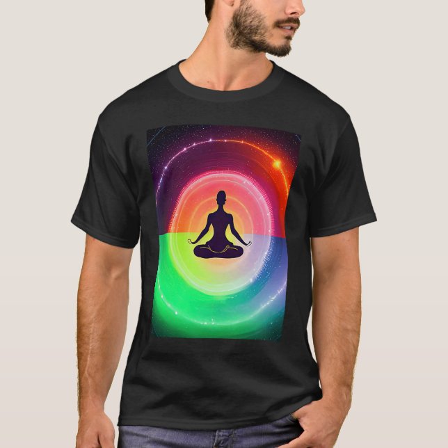 Camiseta Yoga Girl Female Sun Salutation Meditation Chakra (Frente)
