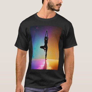 Camiseta Yoga Girl Female Sun Salutation Meditation Chakra