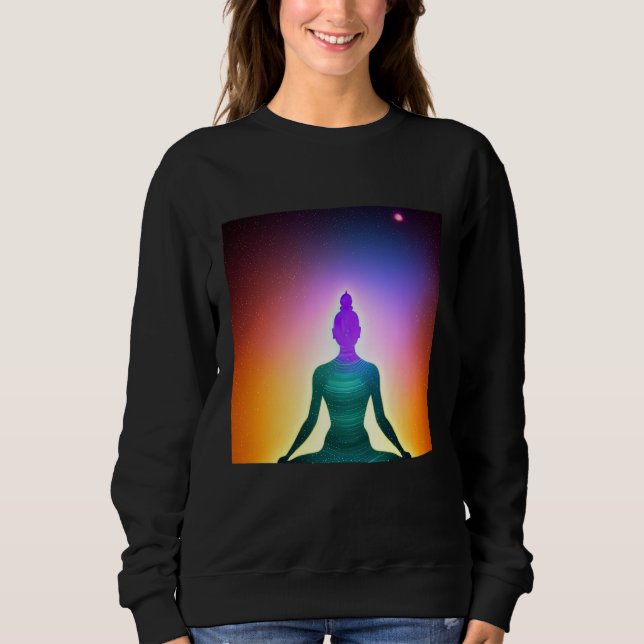 Camiseta Yoga Girl Female Sun Salutation Meditation Chakra  (Frente)