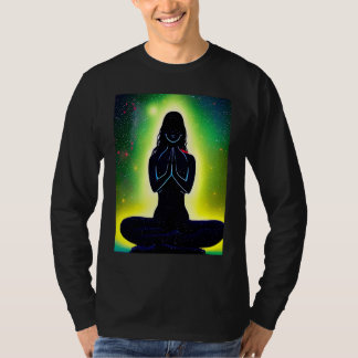 Camiseta Yoga Girl Female Sun Salutation Meditation Chakra 