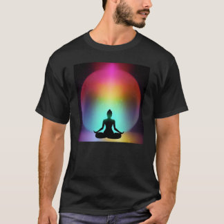 Camiseta Yoga Girl Female Sun Salutation Meditation Chakra