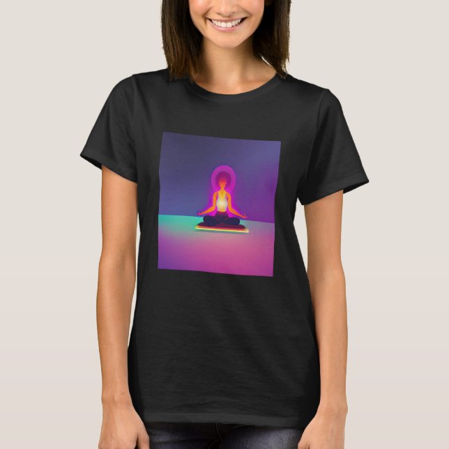 Camiseta Yoga Girl Female Sun Salutation Meditation Chakra  (Frente)