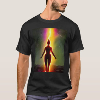 Camiseta Yoga Girl Female Sun Salutation Meditation Chakra