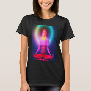 Camiseta Yoga Girl Female Sun Salutation Meditation Chakra
