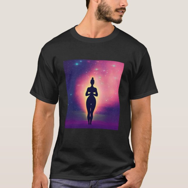 Camiseta Yoga Girl Female Sun Salutation Meditation Chakra  (Frente)